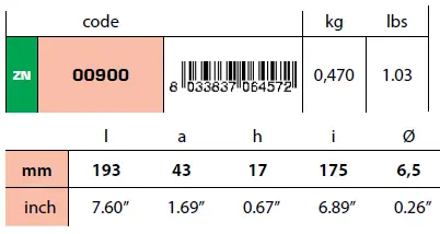 00900: BRP Waffle Bar Anode for OMC Technical Specifications
