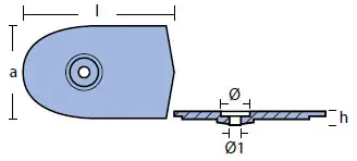 01118: Plate Anode for Yamaha 6 HP up to 2000 - 8 HP Series Technical Drawing