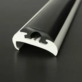 PVC 1417R White Boat Rub Rail Shown Fitted With PVC 1418 Black Insert