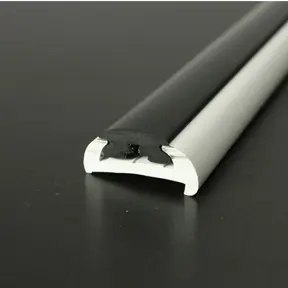 PVC 1472R White Boat Rub Rail Shown Fitted With PVC 1022 Black Insert photo angle