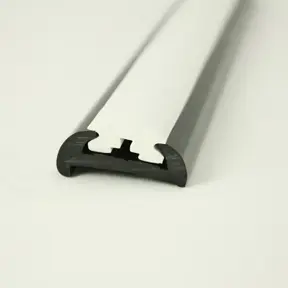 PVC 1472R Black Boat Rub Rail Shown Fitted With PVC 1022 White Insert