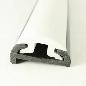 PVC 1613R Black Boat Rub Rail Shown Fitted With PVC 1614 White Insert