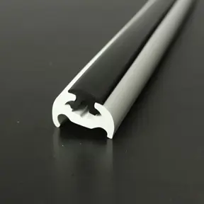 PVC 180 White Boat Rub Rail Shown Fitted With Black Insert photo angle