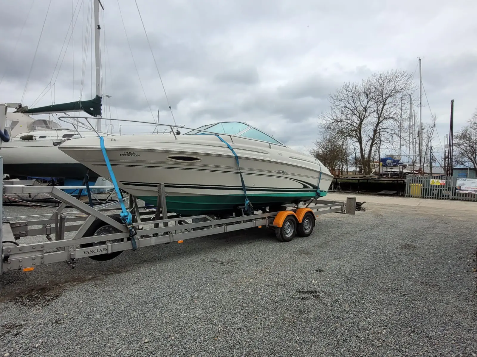 Essex Boat Transport new trailor with customers boat