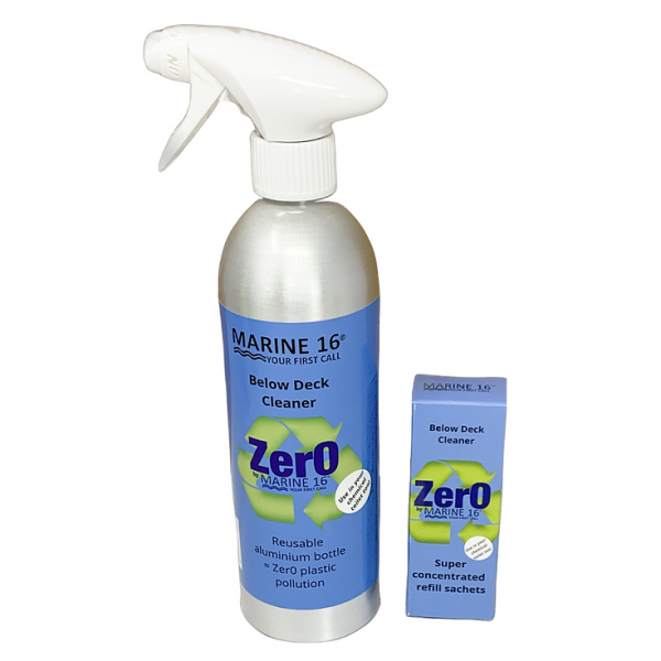 Zer0 Below Deck Cleaner Aluminium Bottle and Box Pack
